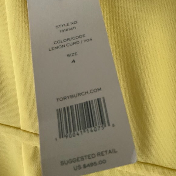 Tory Burch- NWT- Yellow Beaded Embellished V-Neck - Picture 4 of 6
